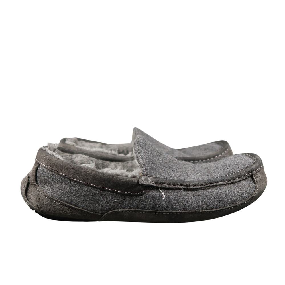 Ugg Shoes Mens 10 Ascot Slipper Wool Leather Loafer Rubber Sole Slip On Casual